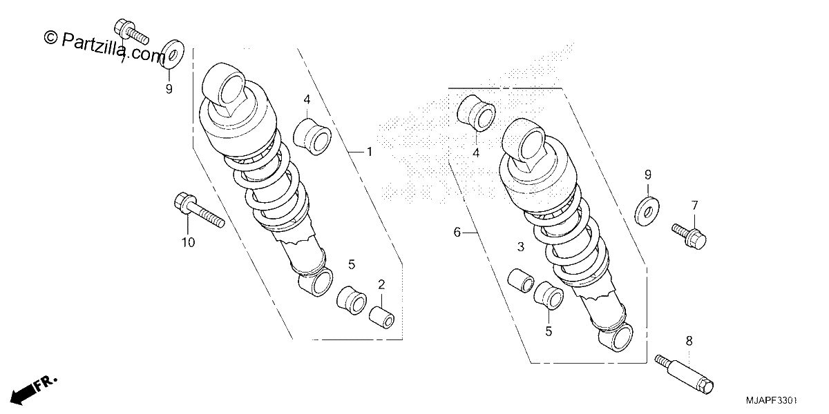 Diagrama de REAR SHOCK ABSORBER VT750C2B