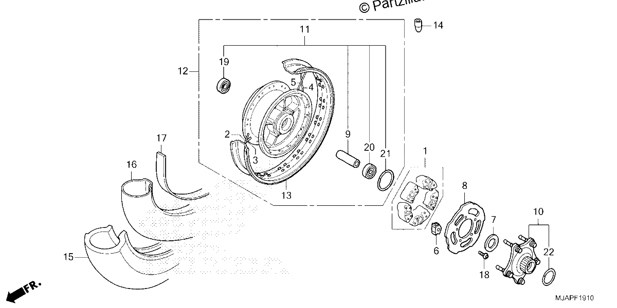 Diagrama de REAR WHEEL VT750C C2B