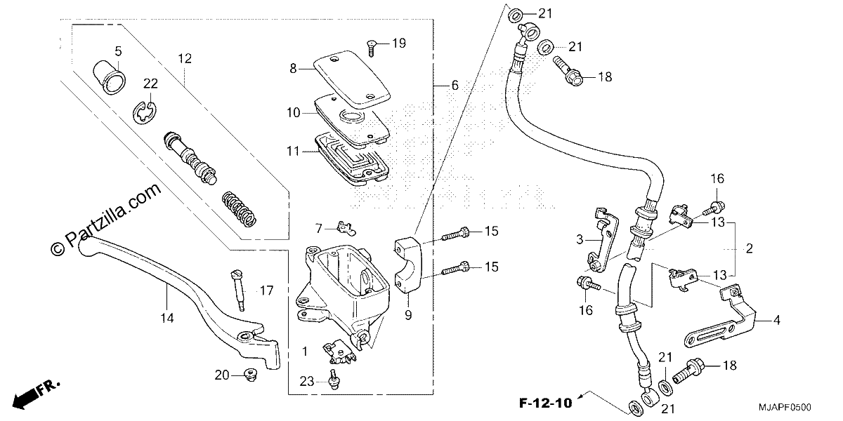 Diagrama de FRONT BRAKE MASTER CYLINDER VT750C C2B