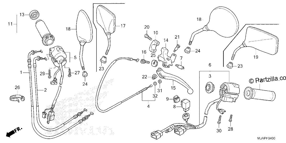 Diagrama de HANDLE LEVER SWITCH CABLE
