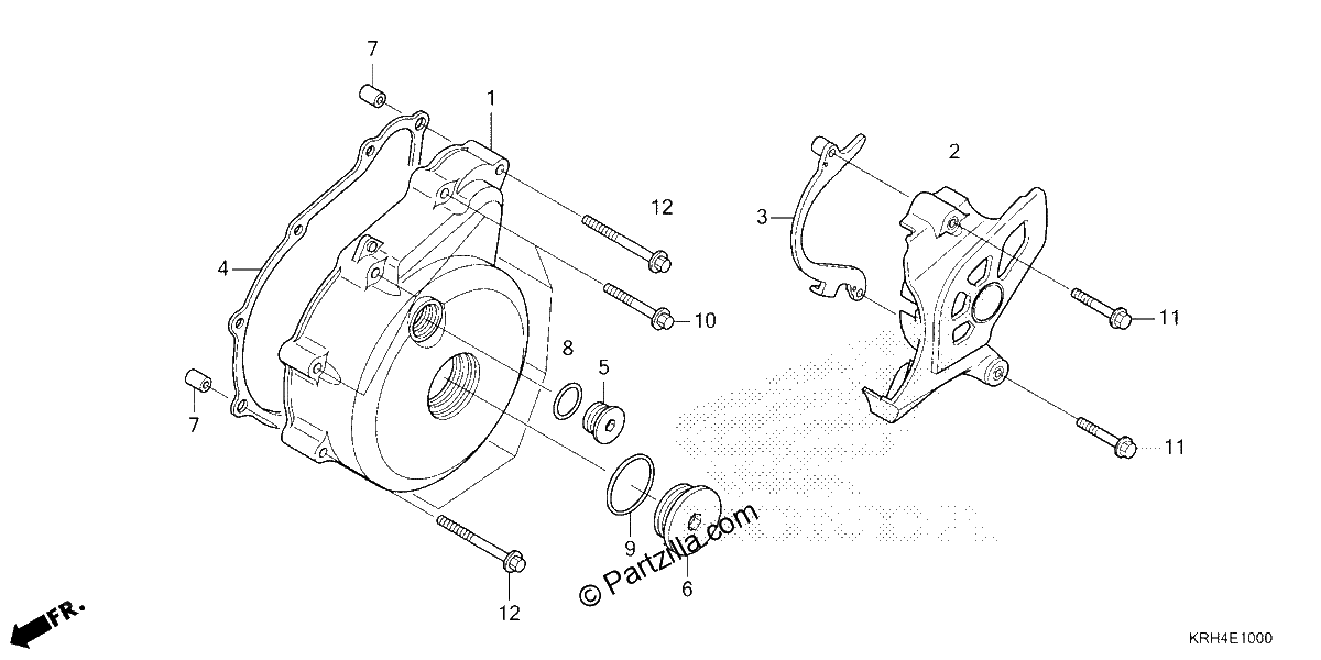 Diagrama de LEFT CRANKCASE COVER