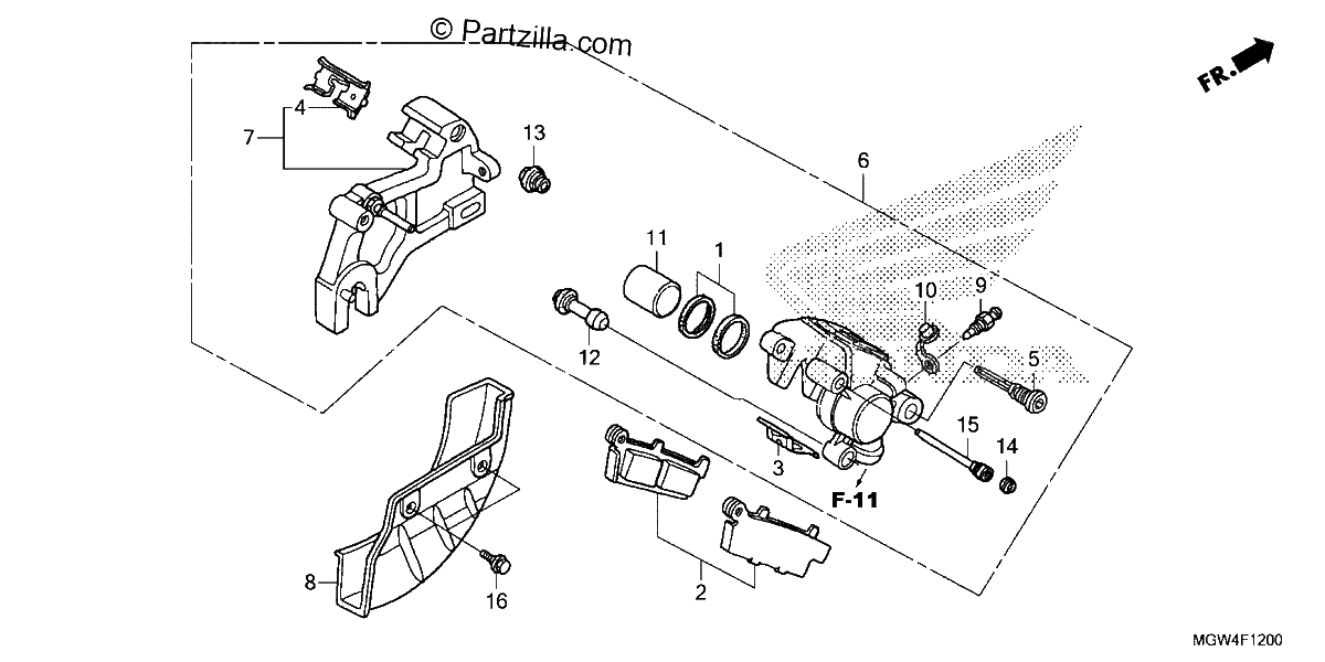 Diagrama de REAR BRAKE CALIPER