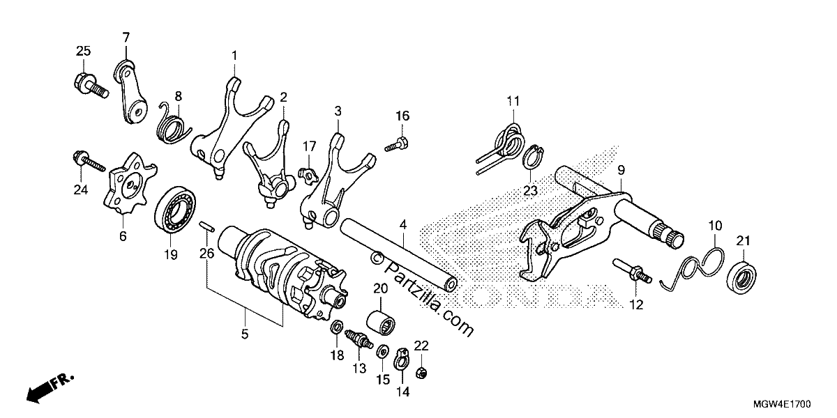 Diagrama de GEARSHIFT DRUM