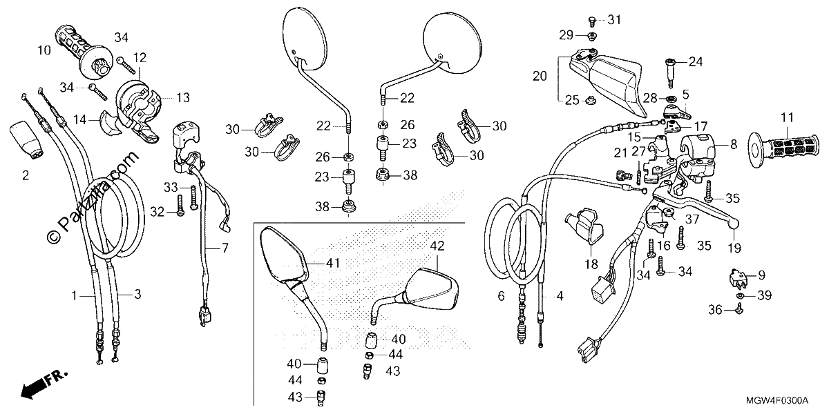 Diagrama de HANDLE LEVER SWITCH CABLE