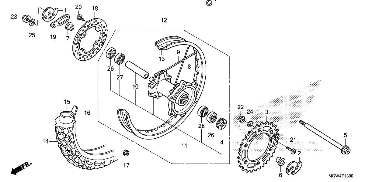 Diagrama de REAR WHEEL