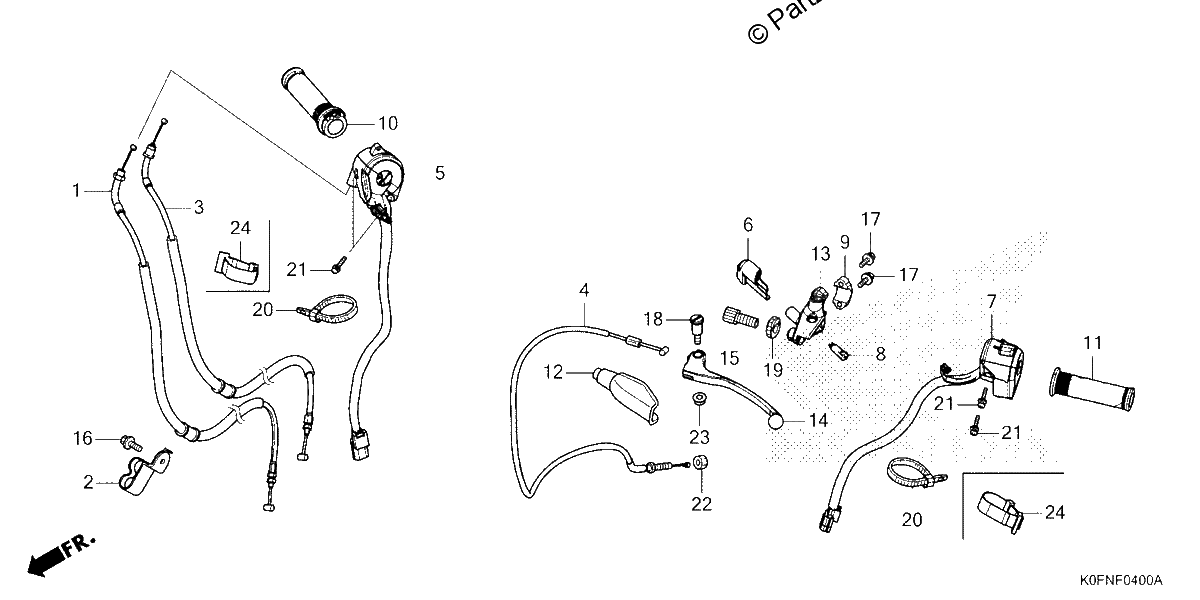 Diagrama de HANDLE LEVER SWITCH CABLE