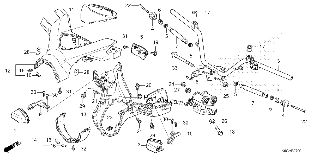 Diagrama de HANDLEBAR HANDLE COVER