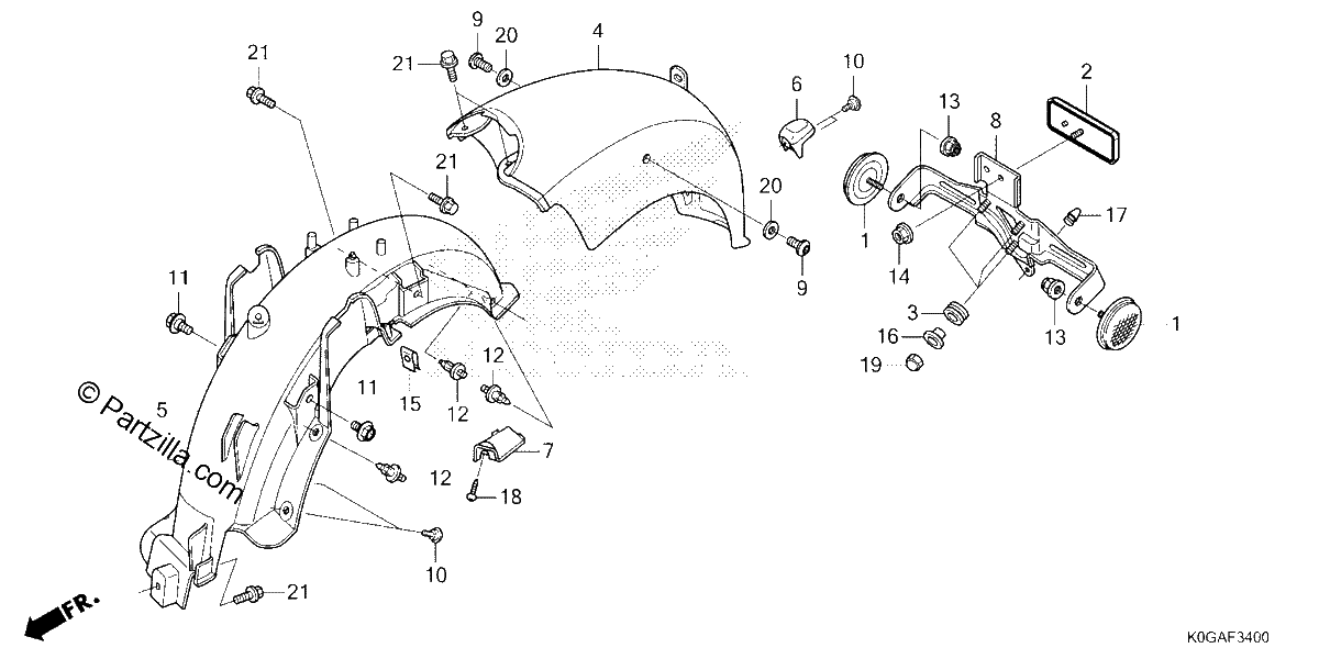 Diagrama de REAR FENDER