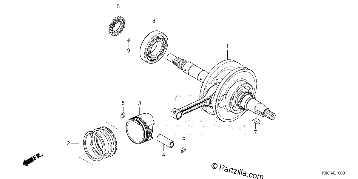 Diagrama de CRANKSHAFT PISTON