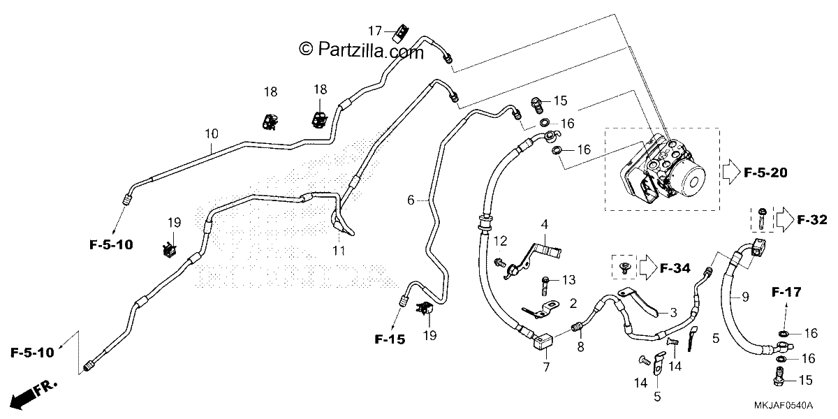 Diagrama de BRAKE PIPE BRAKE HOSE