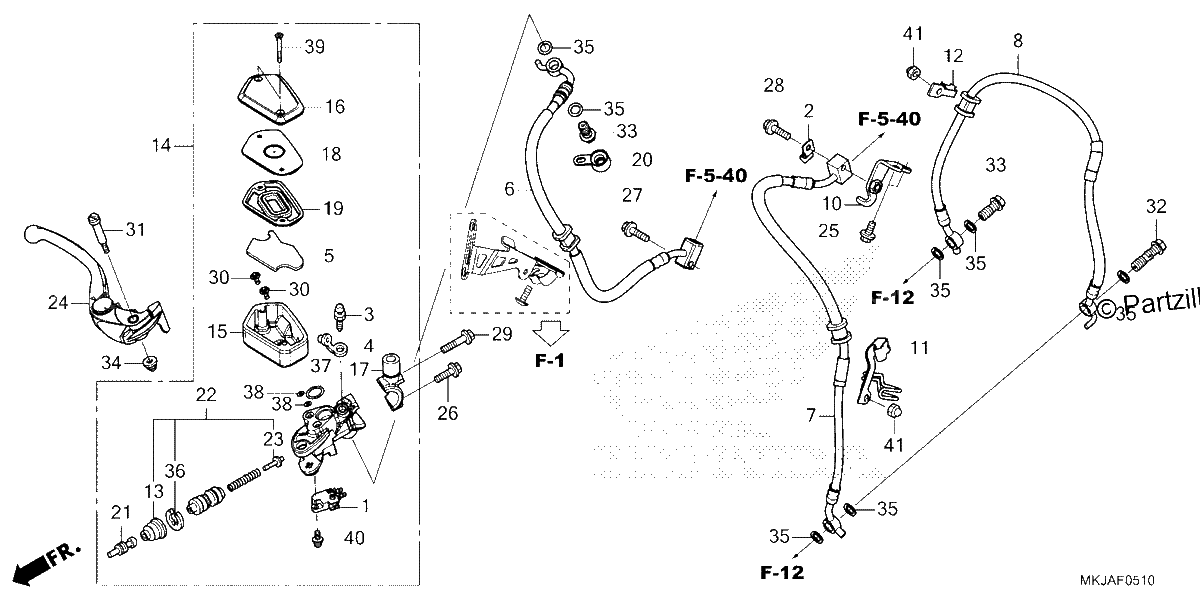 Diagrama de FRONT BRAKE MASTER CYLINDER
