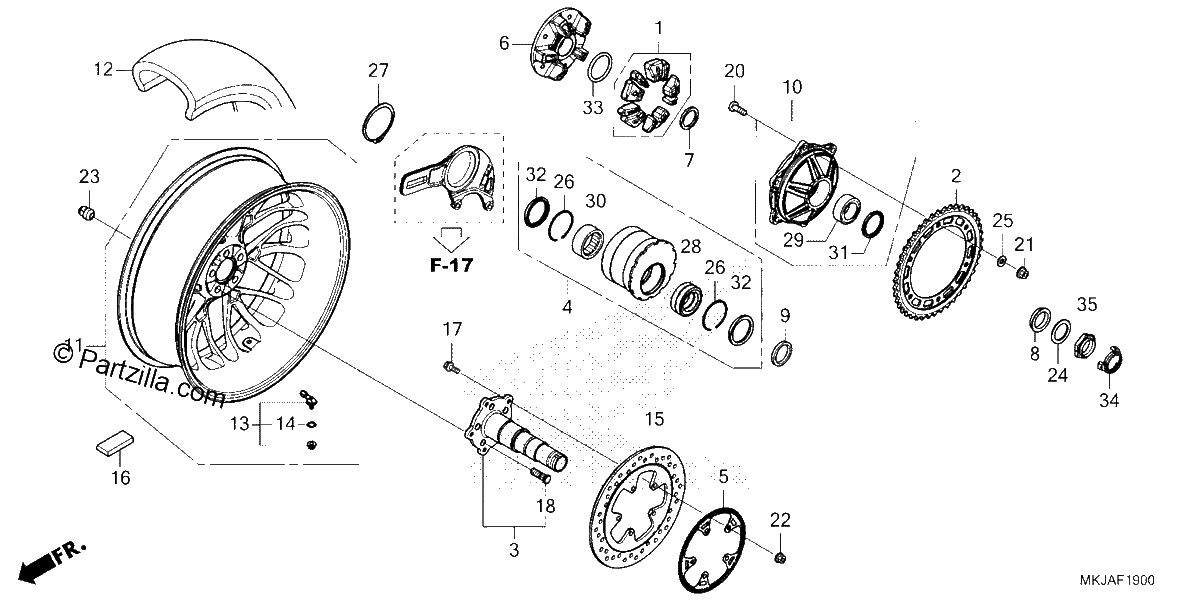 Diagrama de REAR WHEEL