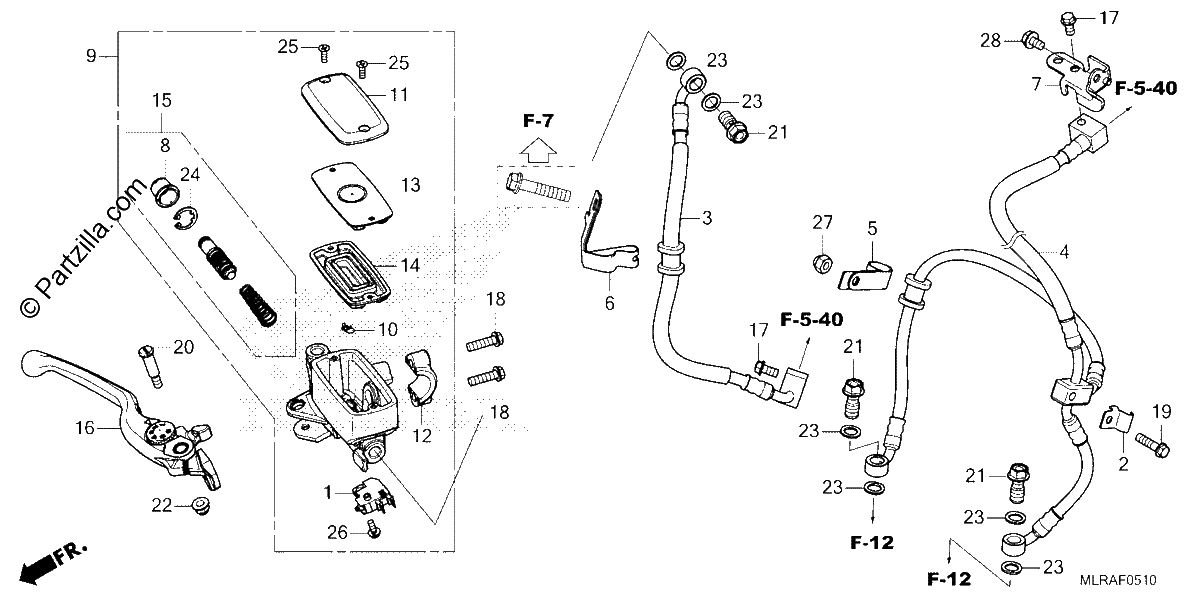 Diagrama de FRONT BRAKE MASTER CYLINDER