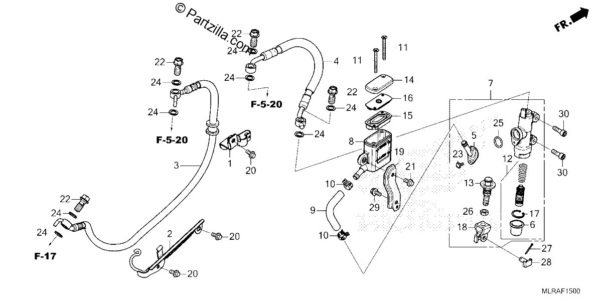 Diagrama de REAR BRAKE MASTER CYLINDER