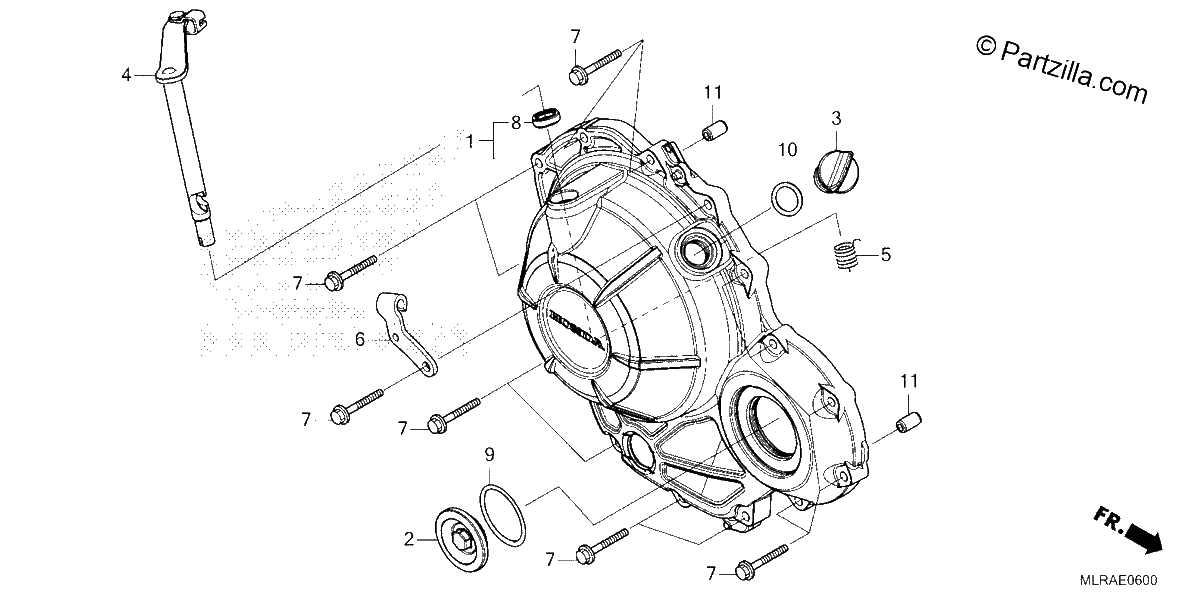 Diagrama de RIGHT CRANKCASE COVER