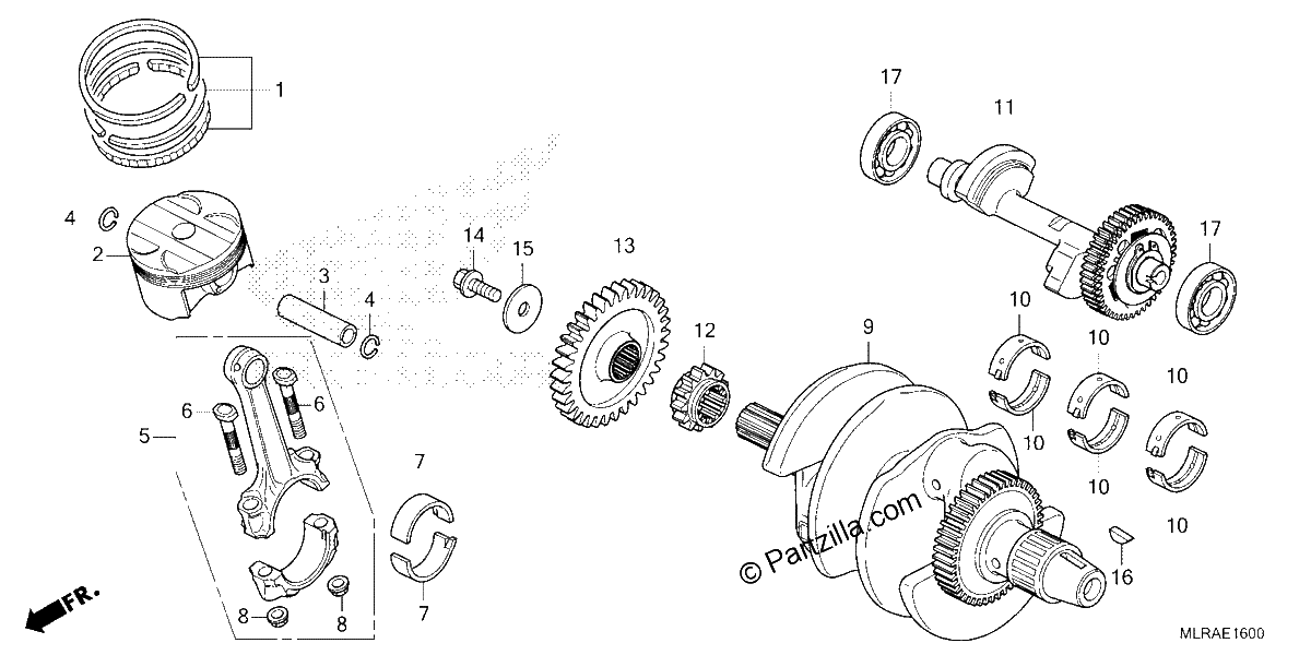 Diagrama de CRANKSHAFT PISTON