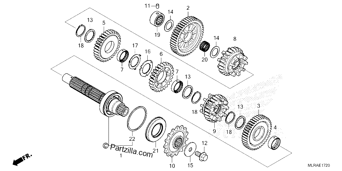 Diagrama de TRANSMISSION COUNTERSHAFT