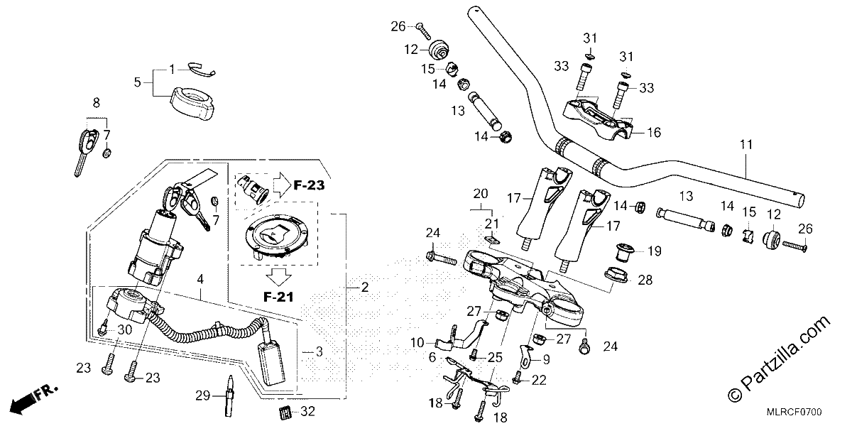 Diagrama de HANDLEBAR TOP BRIDGE