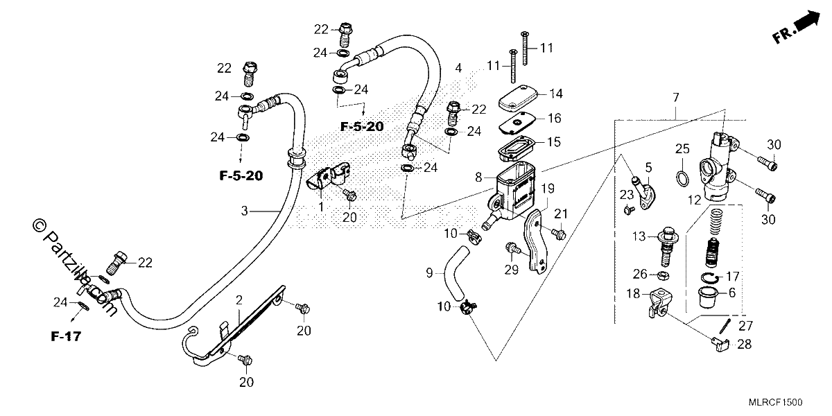 Diagrama de REAR BRAKE MASTER CYLINDER