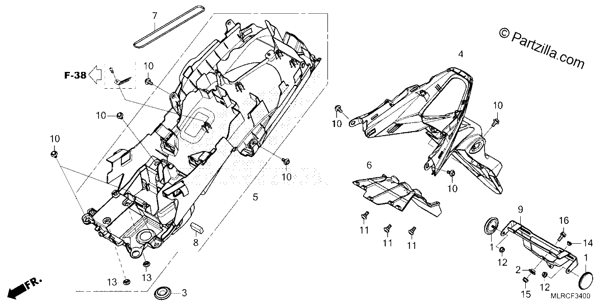Diagrama de REAR FENDER