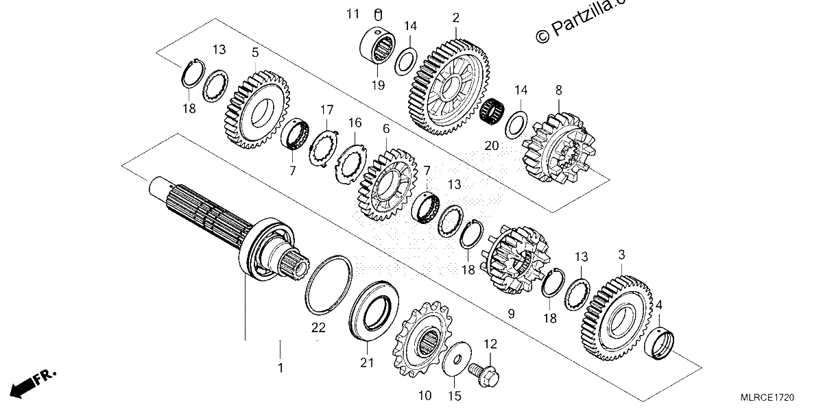 Diagrama de TRANSMISSION COUNTERSHAFT
