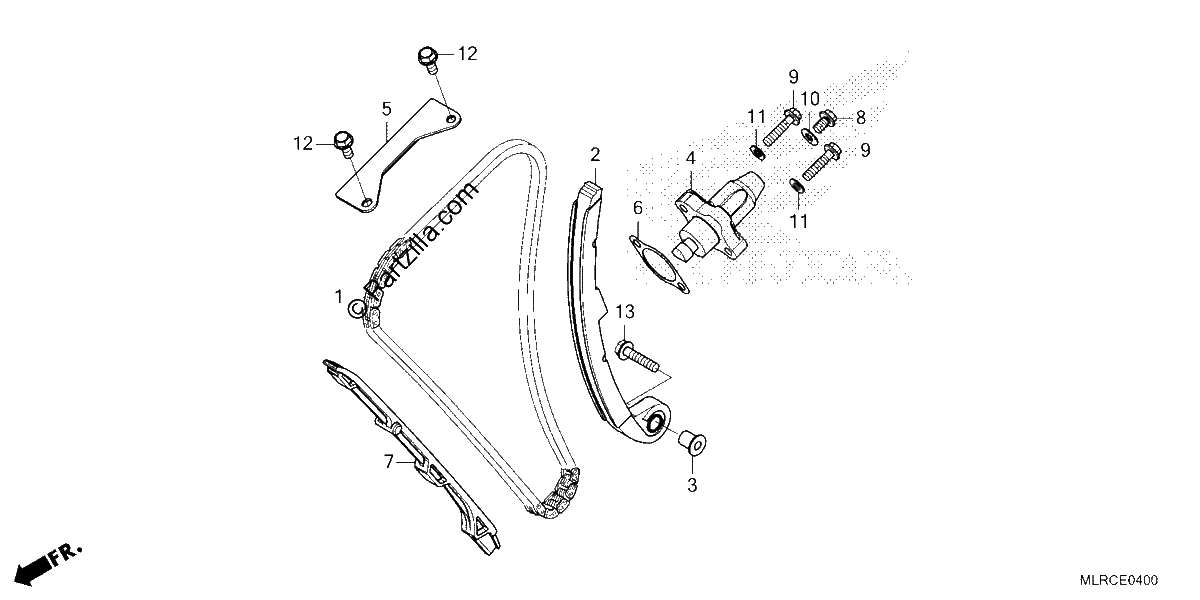 Diagrama de CAM CHAIN TENSIONER