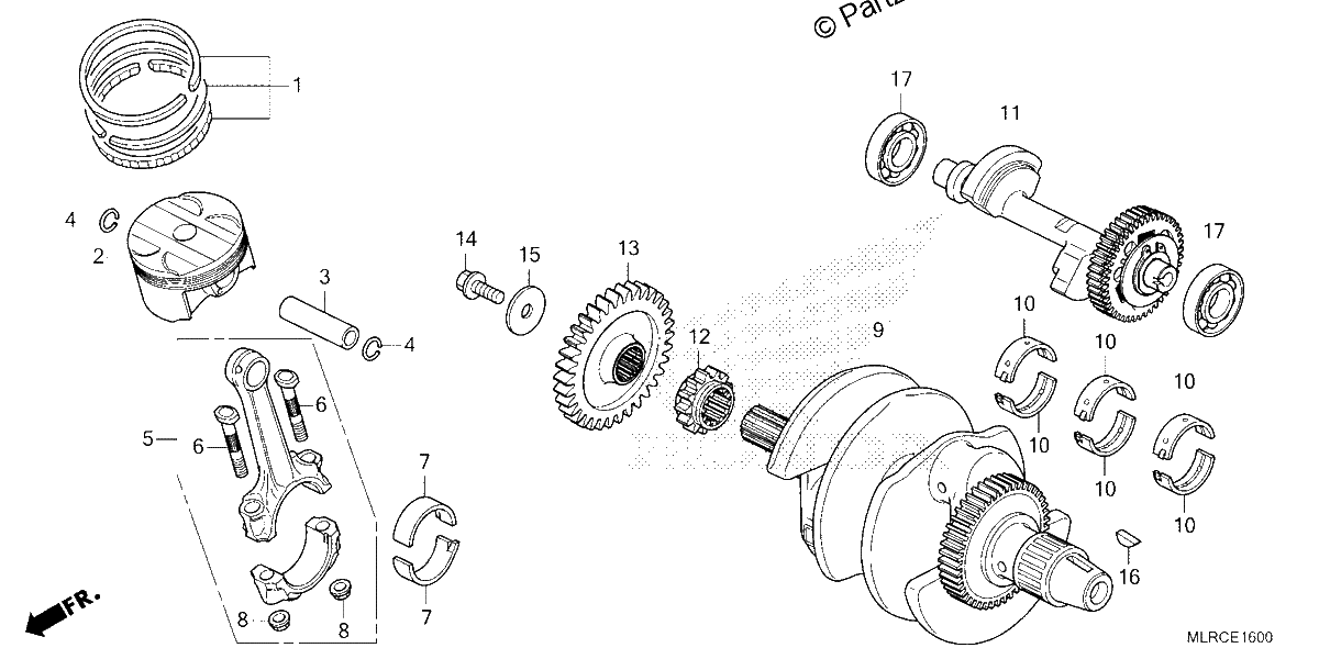 Diagrama de CRANKSHAFT PISTON