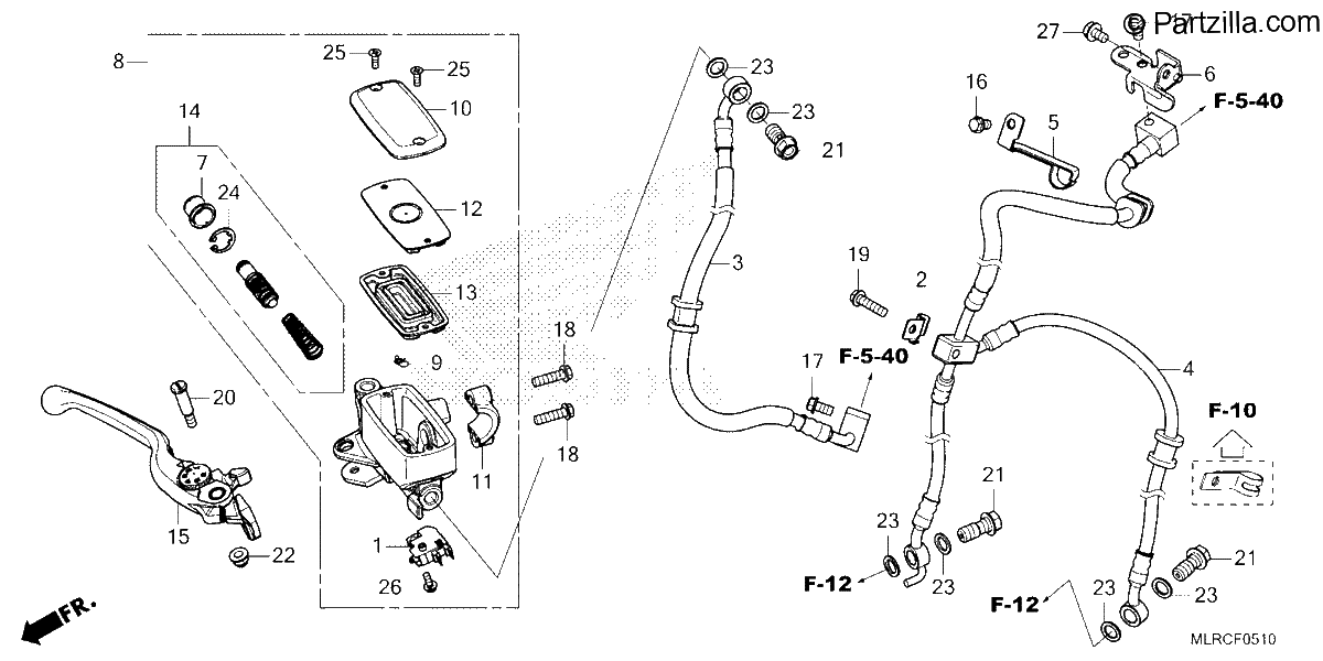 Diagrama de FRONT BRAKE MASTER CYLINDER