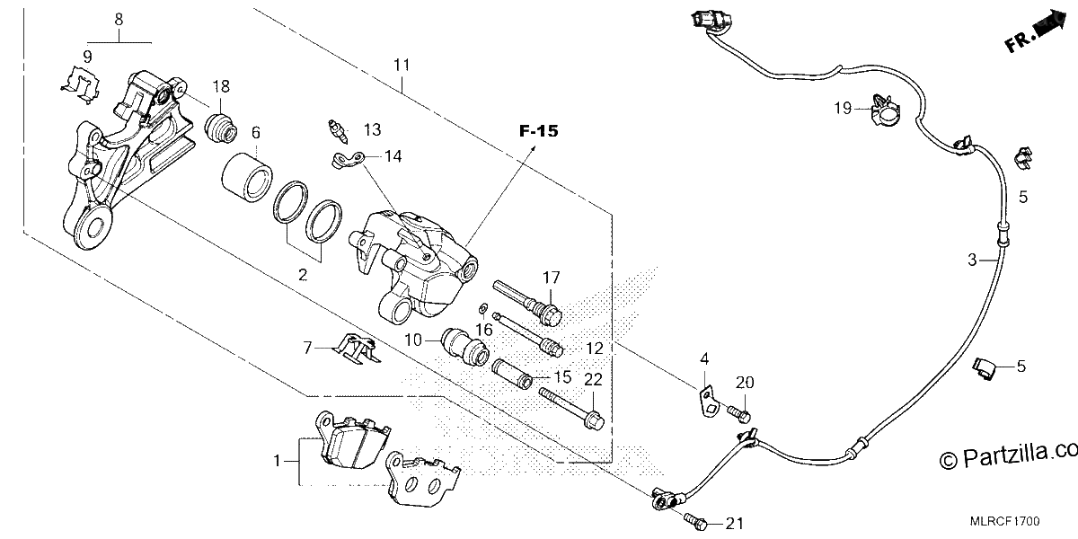 Diagrama de REAR BRAKE CALIPER