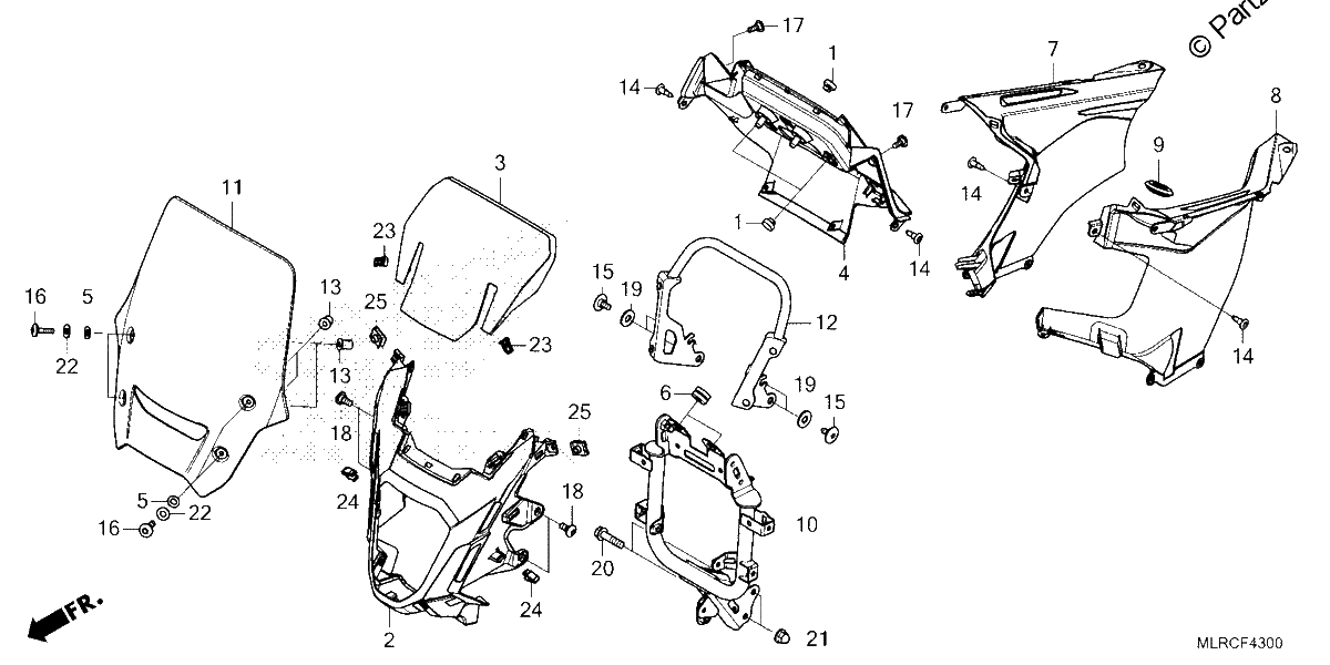 Diagrama de UPPER COWL WINDSCREEN