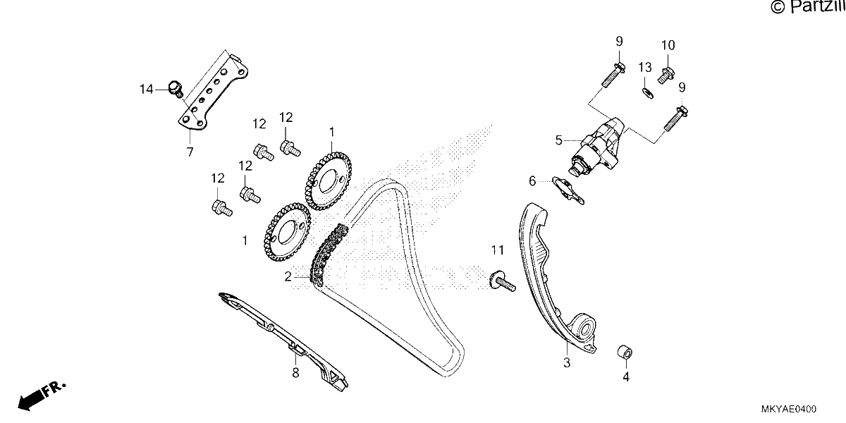 Diagrama de CAM CHAIN TENSIONER