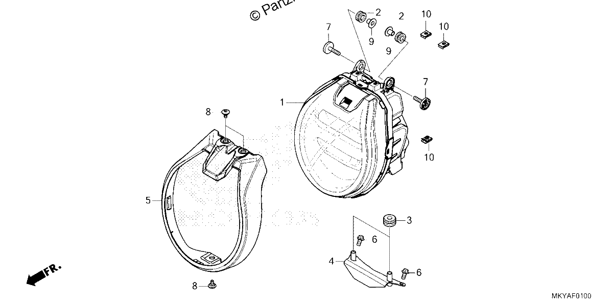 Diagrama de HEADLIGHT CB650RAC