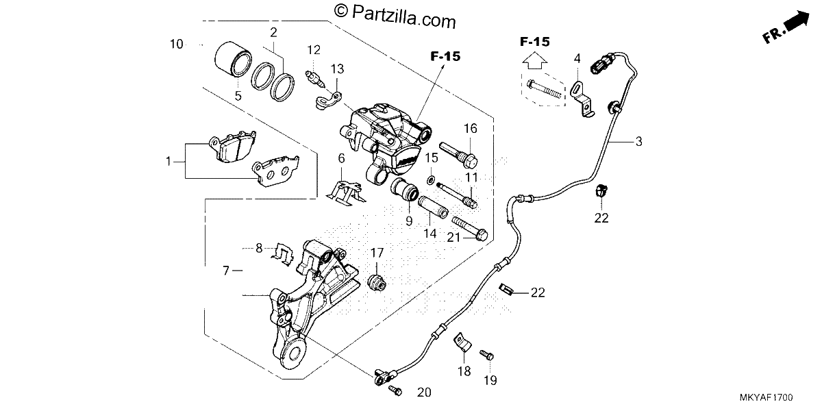 Diagrama de REAR BRAKE CALIPER