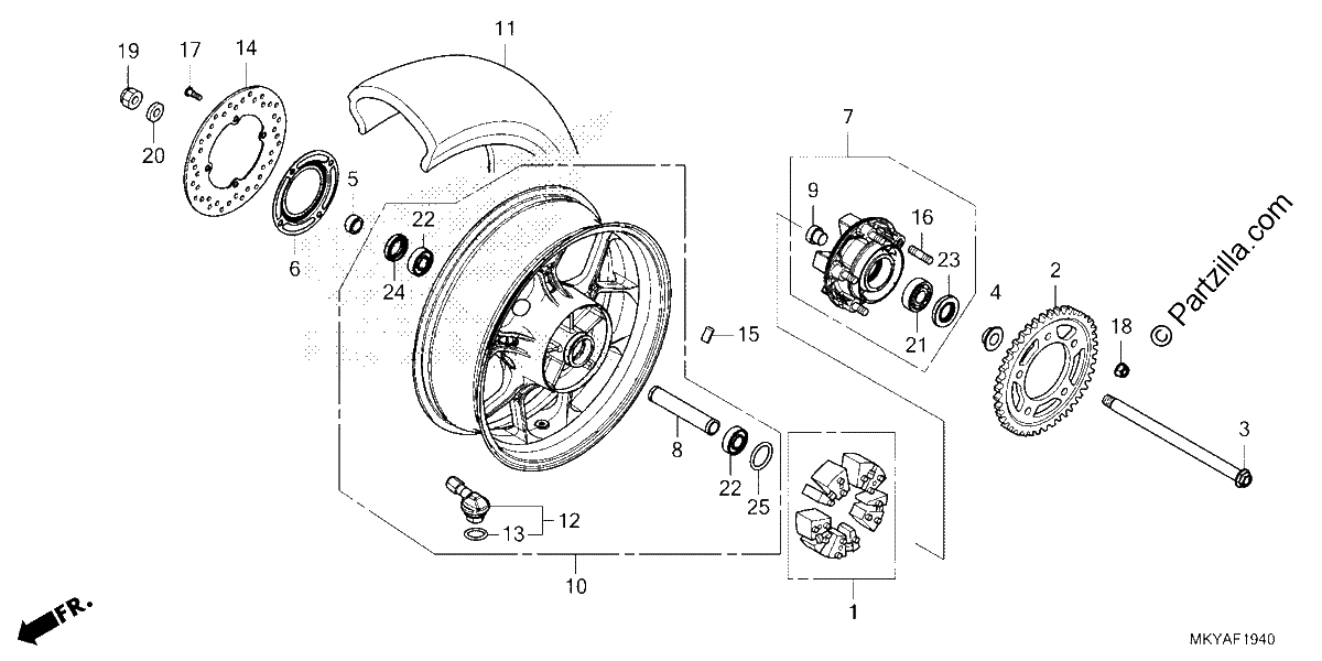 Diagrama de REAR WHEEL
