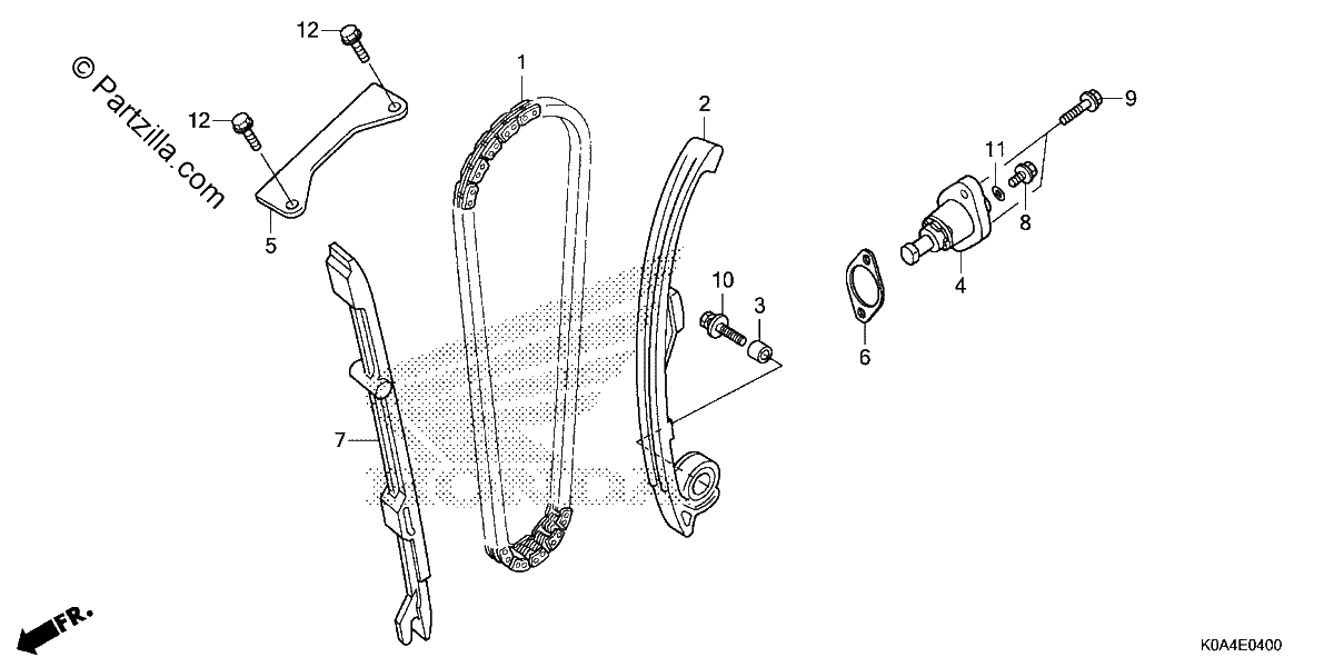 Diagrama de CAM CHAIN TENSIONER