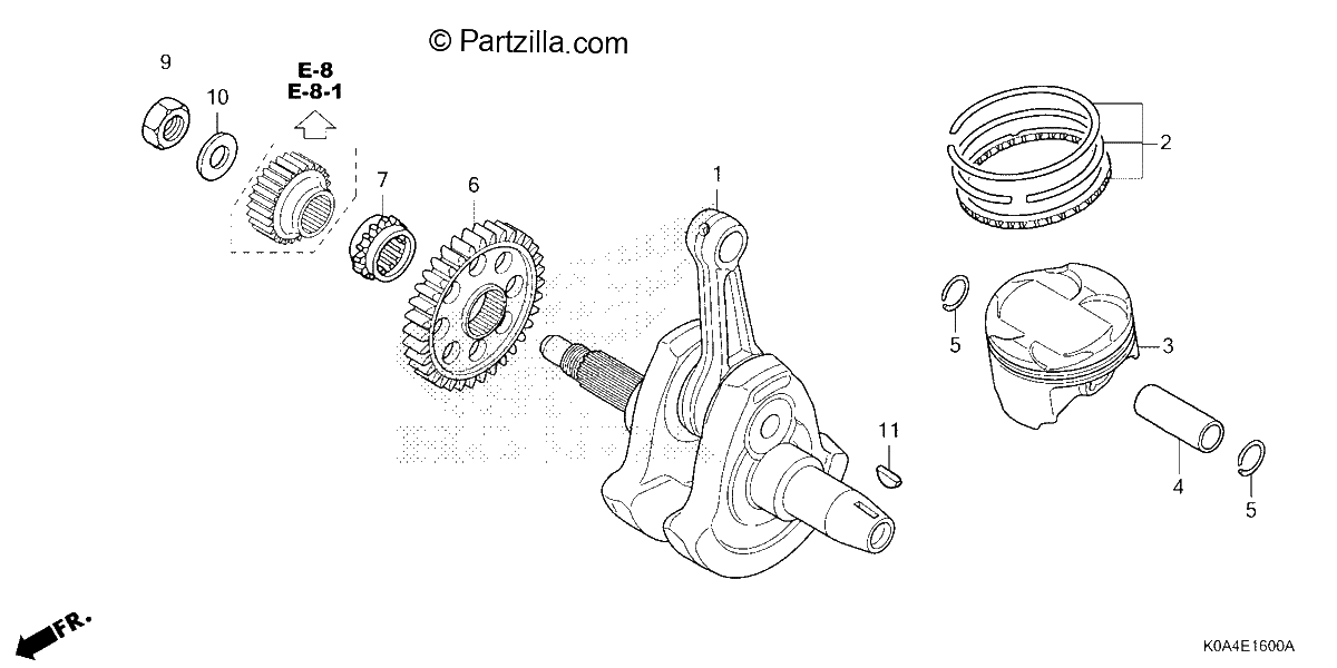 Diagrama de CRANKSHAFT PISTON