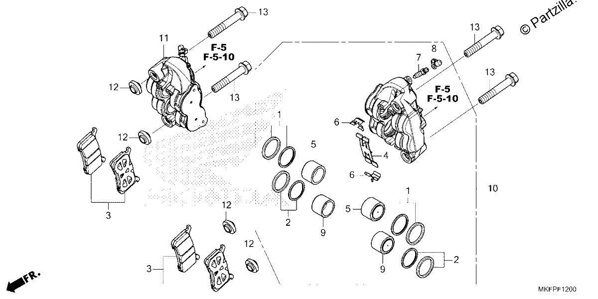 Diagrama de FRONT BRAKE CALIPER