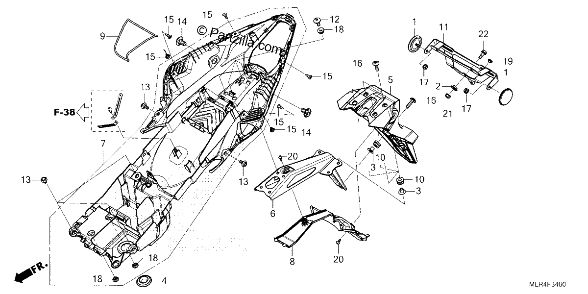 Diagrama de REAR FENDER