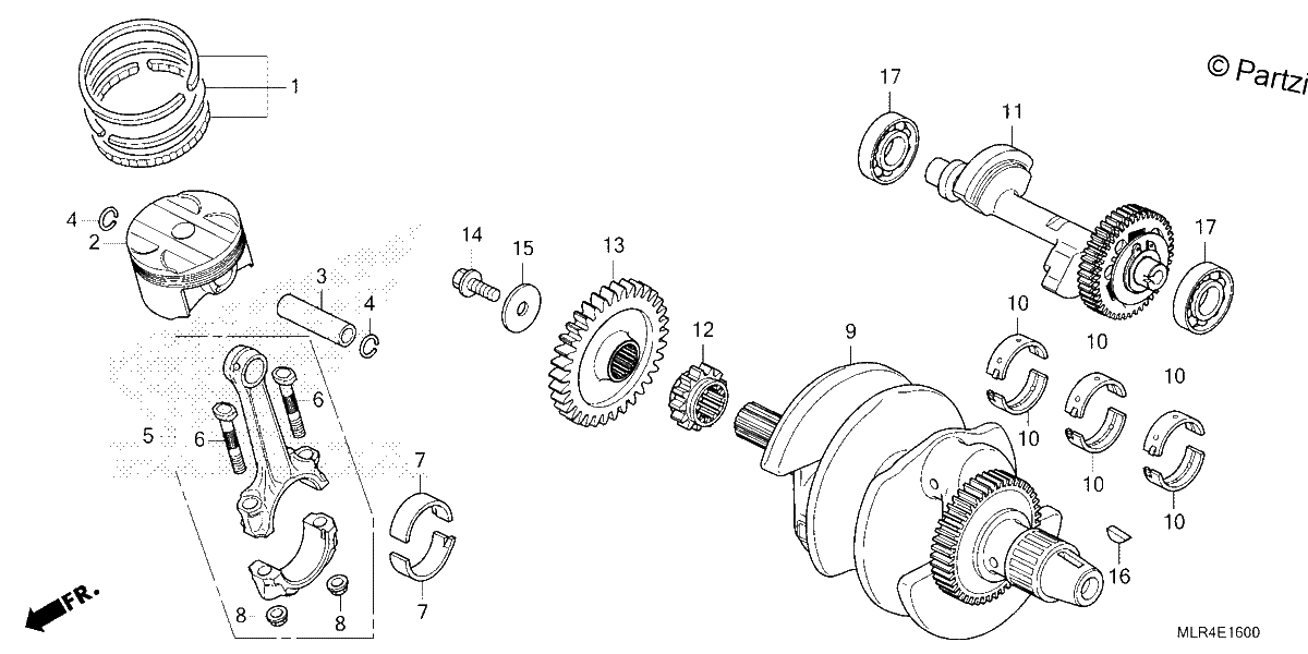 Diagrama de CRANKSHAFT PISTON