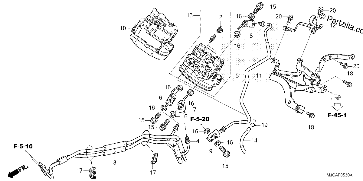 Diagrama de FRONT VALVE UNIT