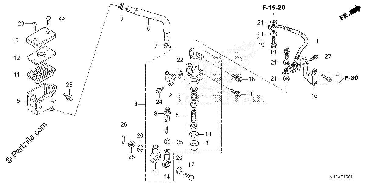 Diagrama de REAR BRAKE MASTER CYLINDER 2