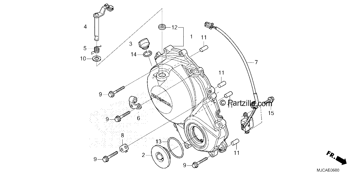 Diagrama de RIGHT CRANKCASE COVER