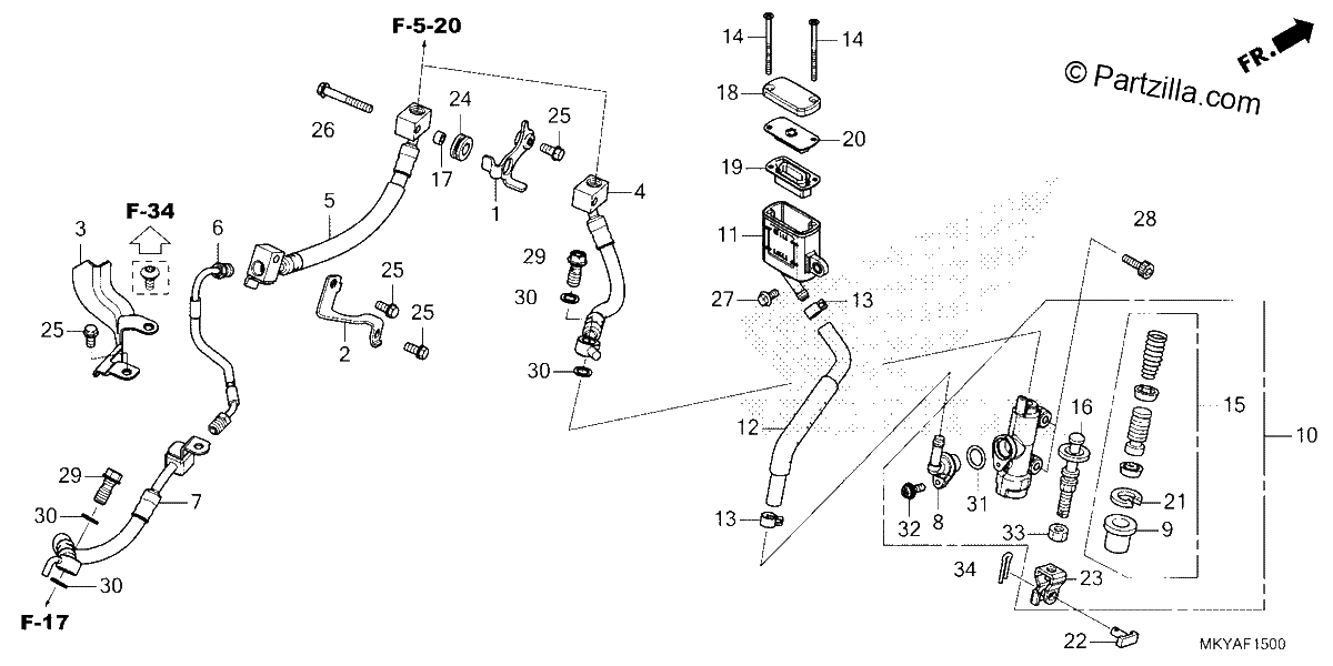 Diagrama de REAR BRAKE MASTER CYLINDER