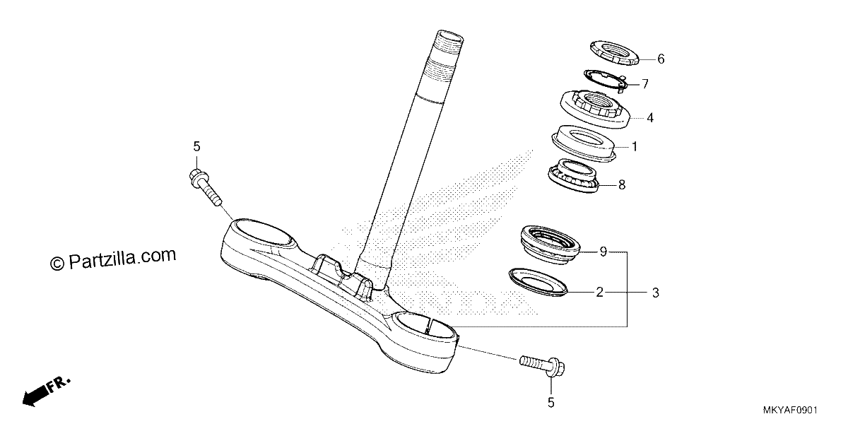 Diagrama de STEERING STEM CBR650RAC