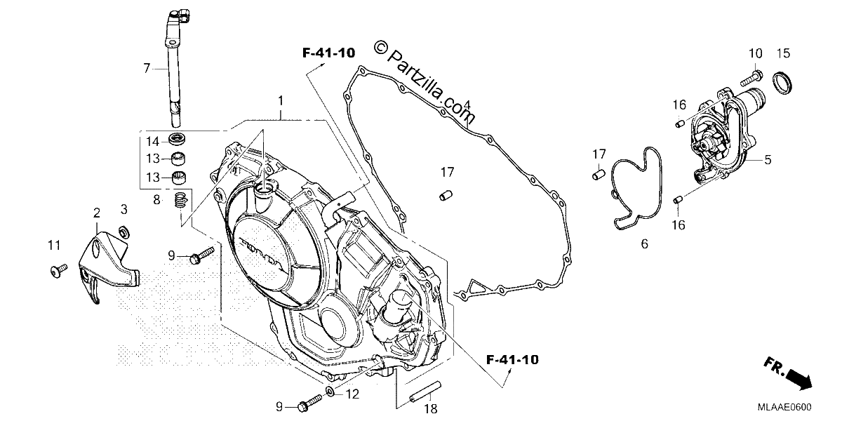 Diagrama de RIGHT CRANKCASE COVER CMX1100A A2