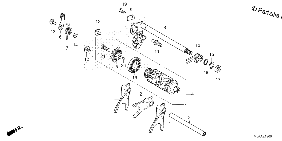 Diagrama de GEARSHIFT DRUM CMX1100A A2
