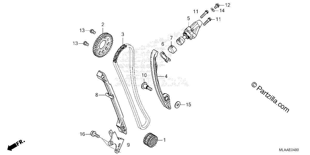 Diagrama de CAM CHAIN TENSIONER