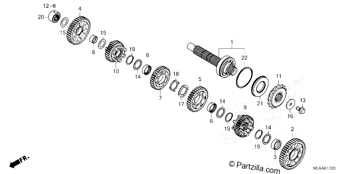 Diagrama de TRANSMISSION COUNTERSHAFT CMX1100D D2