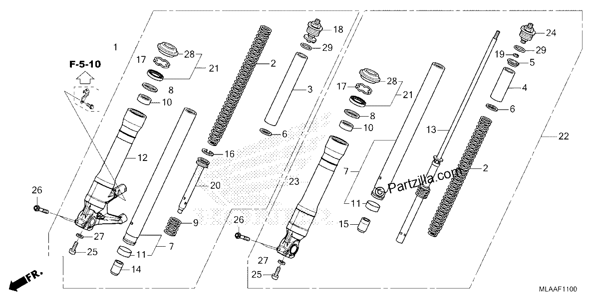 Diagrama de FRONT FORK