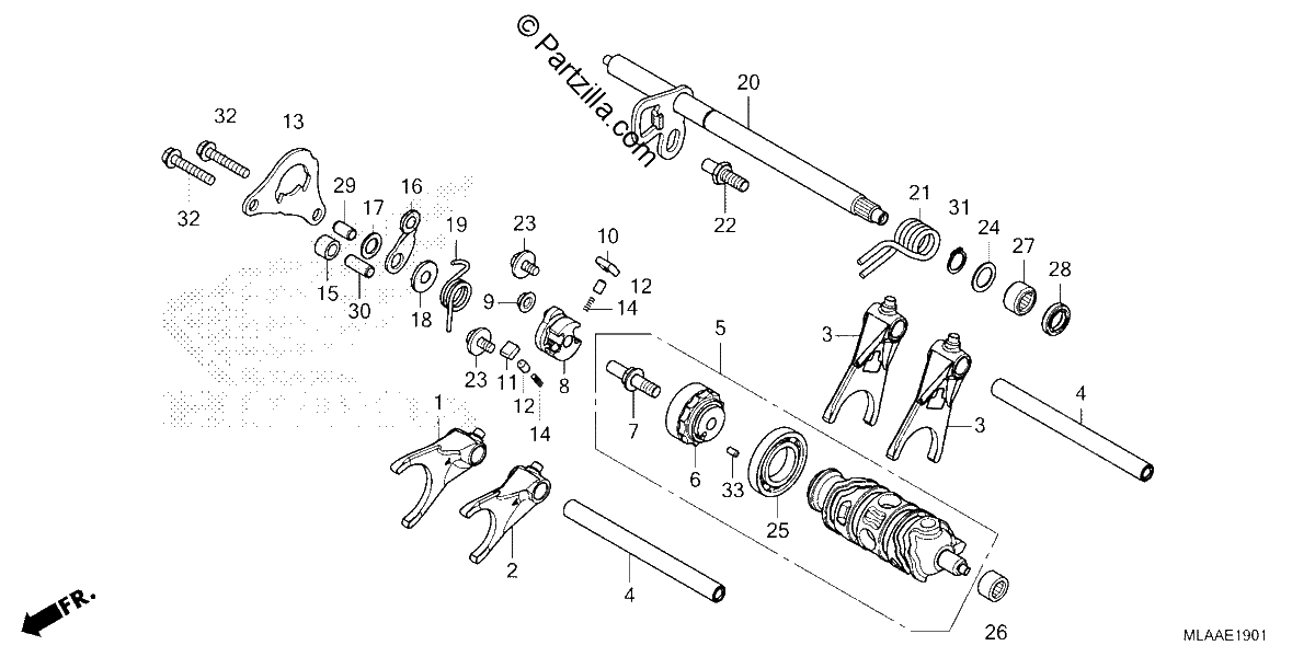 Diagrama de GEARSHIFT DRUM CMX1100D D2